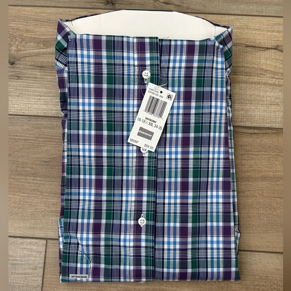 NWT Men’s IZOD Blue, Purple Button Down Stretch Long Sleeve Shirt - Size XXL - Picture 8 of 11
